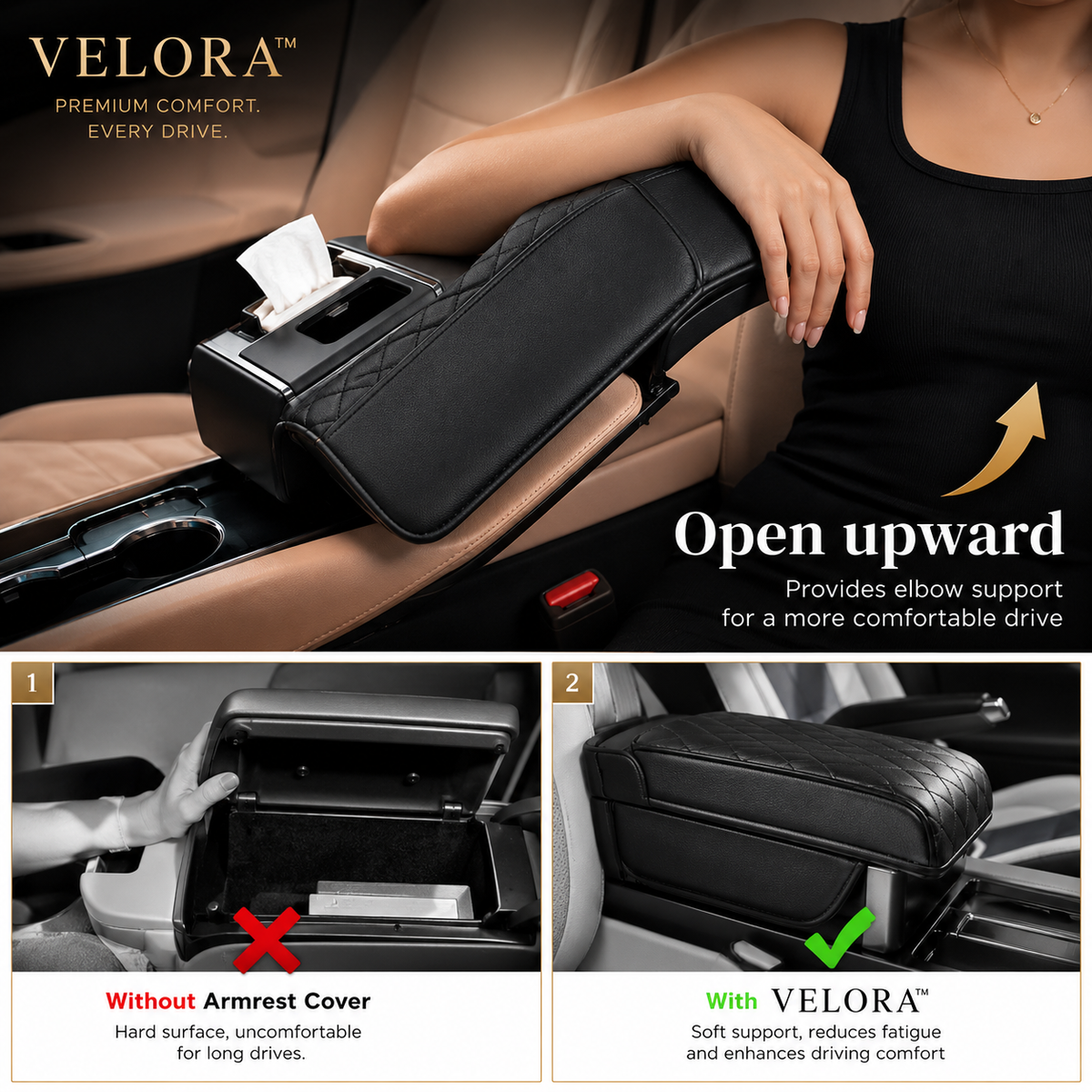 VELORA™ CarLux Armrest Cover