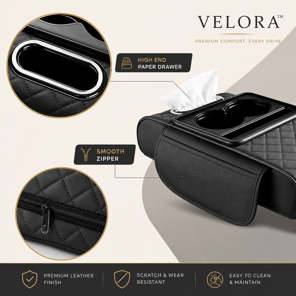 VELORA™ CarLux Armrest Cover
